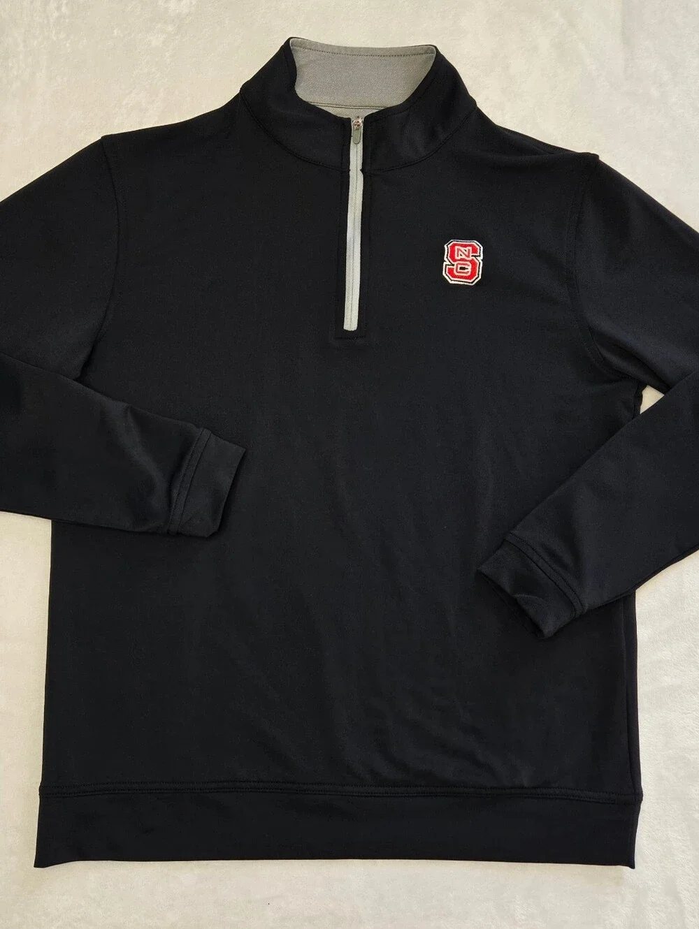 Peter Millarr Sayman Nc State Black Grey Quarter Zip Pullover L